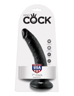 7' Cock Black Dildo Czarne 18Cm King Cock