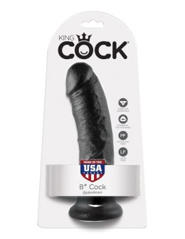 8' Cock Black Dildo Czarne 20Cm King Cock