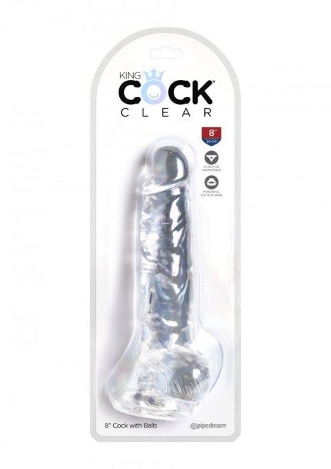 8 Inch Cock With Balls Transparant King Cock