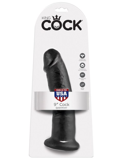 9' Cock Black Dildo Czarne 23Cm King Cock