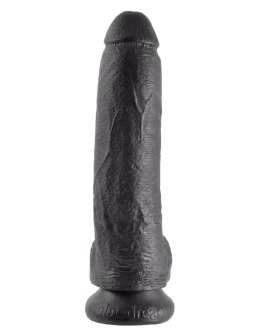 9' Cock With Balls Black Dildo Z Jądrami Czarne 23Cm King Cock