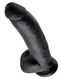 9' Cock With Balls Black Dildo Z Jądrami Czarne 23Cm King Cock