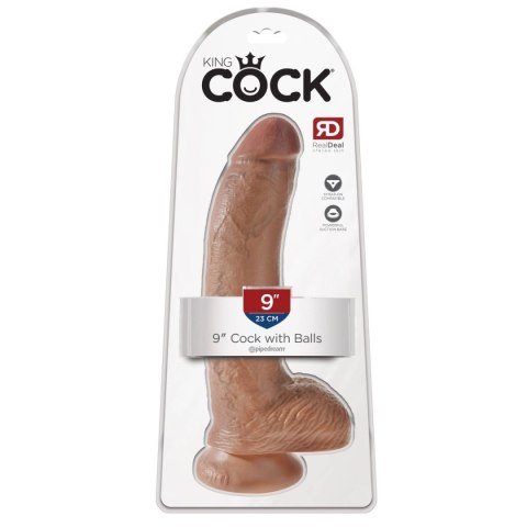 Dildo 23 cm Cock 9 inch w/balls Tan King Cock