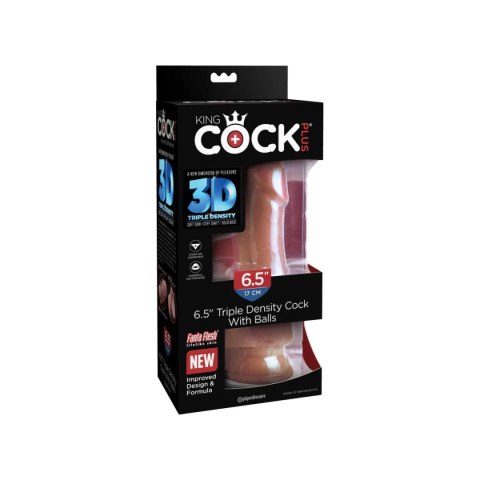 Dildo Plus 17Cm King Cock Triple Density With Balls Tan Pipedream