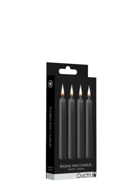 Teasing Wax Candles 4-Pack Black - Czarny Zestaw Świec Do Bdsm Ouch! by Shots