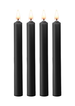 Teasing Wax Candles Large 4-Pack Black - Czarny Zestaw Długich Świec Do Bdsm Ouch! by Shots
